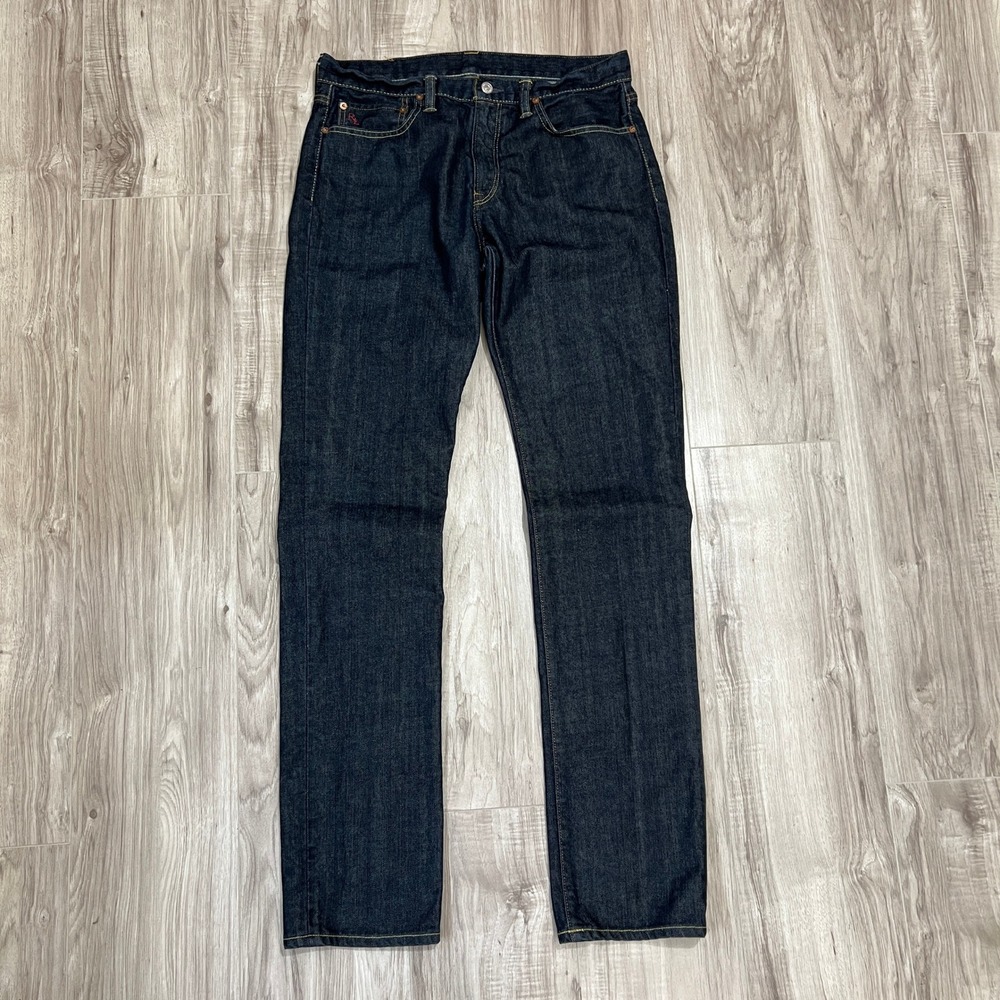 Polo Ralph Lauren Mens Slim Fit 381 Dark Wash Indigo Denim Jeans Size 34x34